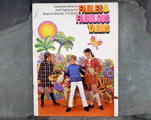 1960s Fables & Fabulous Yarns Children's Knit Pattern Book by Columbia-Minerva- #775 - 50 Full-Color Knitwear Patterns