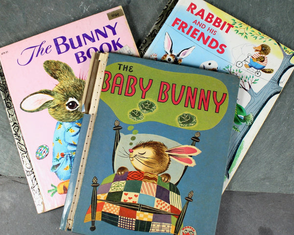 FOR BUNNY LOVERS! Set of 3 Bunny-Themed Vintage Picture Books from the 1950s/60s | Vintage Easter | Vintage Children's Books