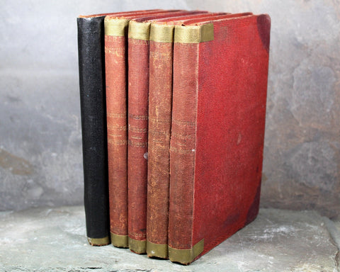 Franconia Stories by Jacob Abbott | 1850s Antique Set of 5 Children's Reading Textbooks | Set includes 5 of the 10 in the series