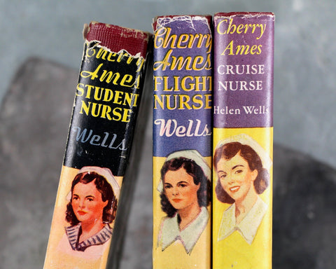 Cherry Ames Set of 3 Vintage Children's Novels including #1 Student Nurse, #5 Flight Nurse, and #9 Cruise Nurse