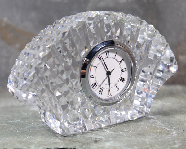Fan Shaped Crystal Small Clock | Tudor England Crystal with Quartz Clock Face | UntestedFunction | Fan Shaped Clock
