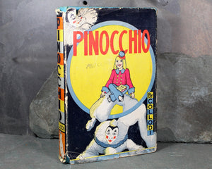 1939 Pinocchio by Carlo Collodi | Antique Children's Book by Books, Inc. | Illustrated by Louise Beacon | Original Pinocchio Story