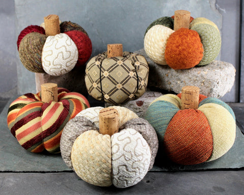Vintage Fabric Pumpkins | Autumnal Decor | Up Cycled Pumpkins | Halloween | Thanksgiving Decor | Your Choice of Style