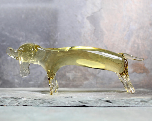Venetian Style Pulled Glass Dachshund | Hand Crafted Glass Sculpture Dachshund | Dog Lover