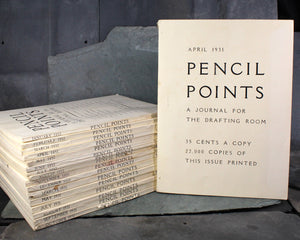 RARE! Pencil Points: A Journal for the Drafting Room | 17 Issues, 1931-1932 | Art Deco Architecture Magazine | 1930s Pencil Points