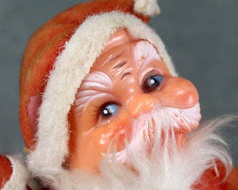 Vintage Large Santa Decoration - Felted Santa for Floral or Tabletop Display | Mid-Century Santa