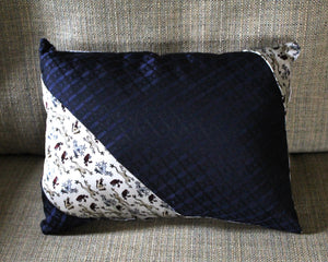 UNIQUE One of a Kind Up-Cycled | 9"x7" Pillow Made from Up-Cycled Vintage Silk Ties | Pillow Fill Included | Untied Frog Prince #138