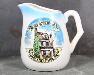 Vintage Betsy Ross House Souvenir Ceramic Creamer | Vintage Philadelphia Pennsylvania Souvenir | Revolutionary War Landmark