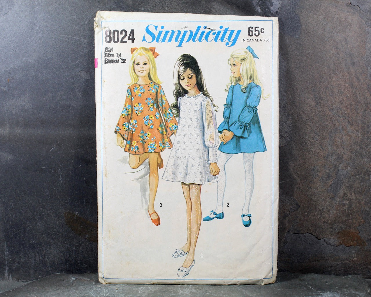 1968 Simplicity #8024 Girls Size 14 Dress Pattern | Mid-Century Mod Mini Dress Pattern | Cut, Complete Pattern 1968 Simplicity #8024 Girls Size 14 Dress Pattern | Mid-Century Mod Mini Dress Pattern | Cut, Complete Pattern