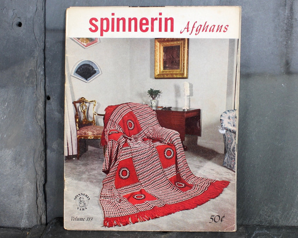 1949 Spinnerin Afghans Pattern Book for Crochet & Knit - #113 - 20 Bla –  Bixley Shop