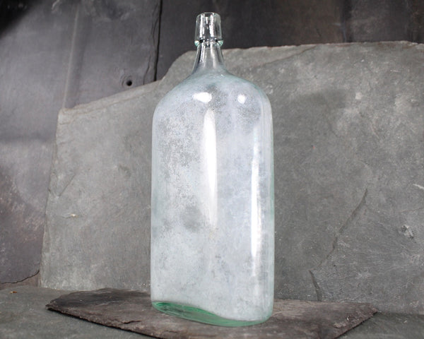 Antique Large Bottle | Pale Blue Green Bottle | Vintage Apothecary