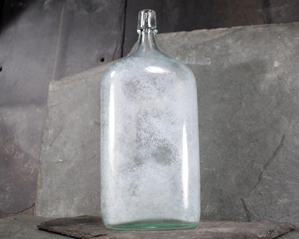 Antique Large Bottle | Pale Blue Green Bottle | Vintage Apothecary