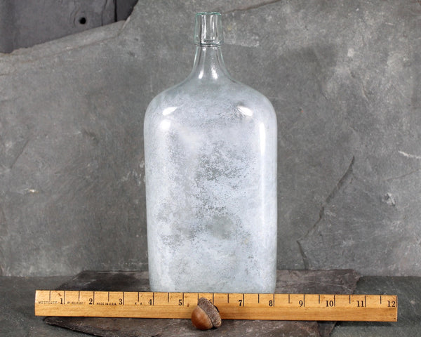 Antique Large Bottle | Pale Blue Green Bottle | Vintage Apothecary