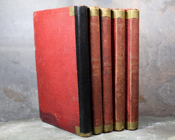 Franconia Stories by Jacob Abbott | 1850s Antique Set of 5 Children's Reading Textbooks | Set includes 5 of the 10 in the series