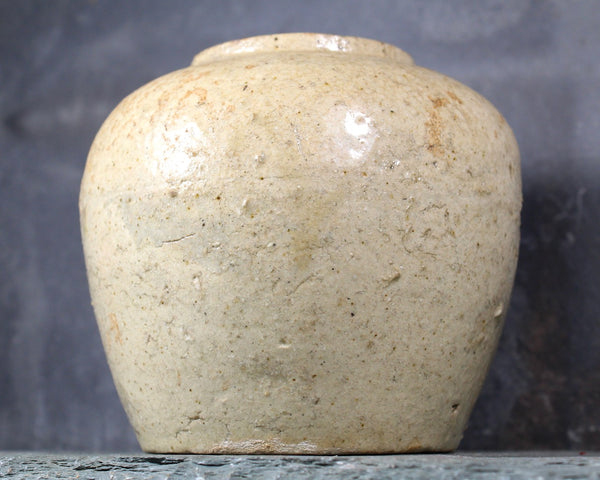 ANTIQUE Rough Earthenware Vase or Jar | American Pottery Folk Art | Hand Crafted and Glazed