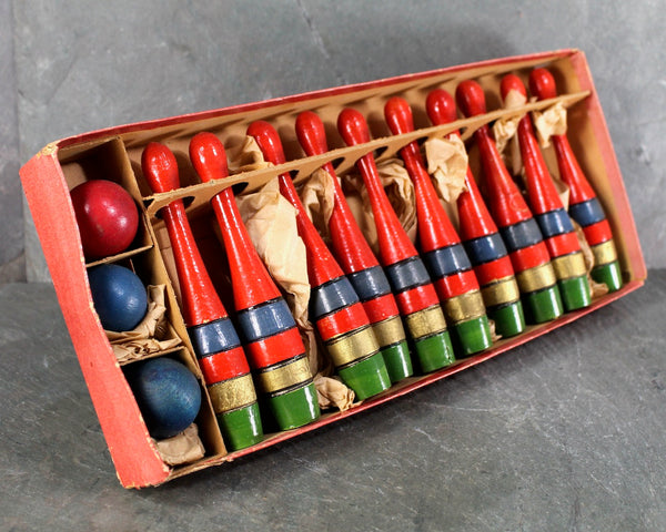 FOR TOY COLLECTORS! Antique Table Top Bowling Set | Made in Czechoslovakia | Wooden BowlingSet