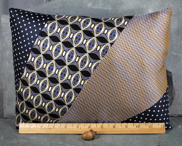 One-of-a-Kind, Upcycled Necktie Pillow from Bixley's "Un-Tied" Collection - 13"x10" Pillow Form Included - #102 Lexington