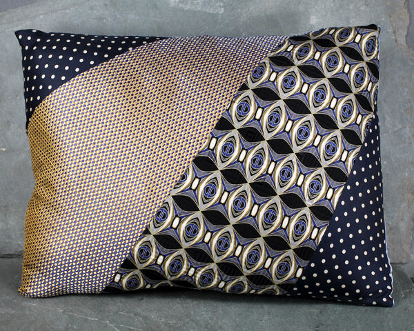 One-of-a-Kind, Upcycled Necktie Pillow from Bixley's "Un-Tied" Collection - 13"x10" Pillow Form Included - #102 Lexington