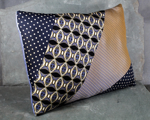 One-of-a-Kind, Upcycled Necktie Pillow from Bixley's "Un-Tied" Collection - 13"x10" Pillow Form Included - #102 Lexington