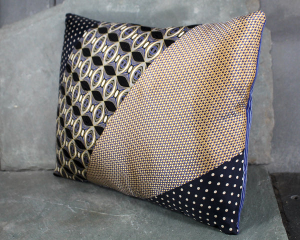 One-of-a-Kind, Upcycled Necktie Pillow from Bixley's "Un-Tied" Collection - 13"x10" Pillow Form Included - #102 Lexington