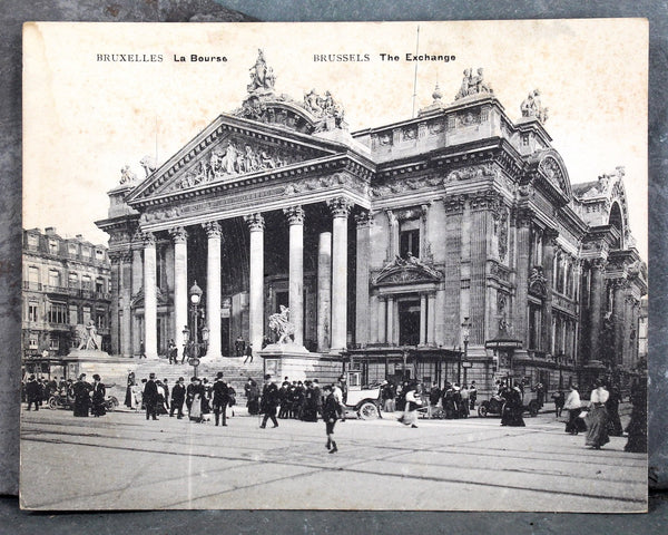 RARE! Antique Brussels, Belgium Postcards - Bruxelles City Center Carte Postales - Set of 5 Oversized Postcards - 7" x 5 1/2"