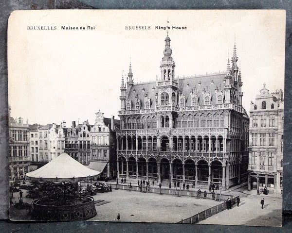 RARE! Antique Brussels, Belgium Postcards - Bruxelles City Center Carte Postales - Set of 5 Oversized Postcards - 7" x 5 1/2"