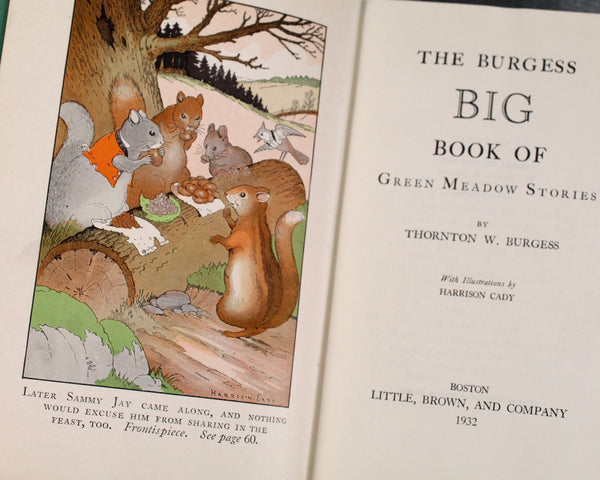 Burgess Big Book of Green Meadow Stories | Happy Jack | Mrs. Peter Rabbit | Bowser the Hound | Old Granny Fox | by Thornton Burgess 1932