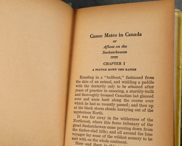 Canoe Mates in Canada by St. George Rathbone | Afloat on the Sashkatchewan | Antique Children's Novel, circa 1910