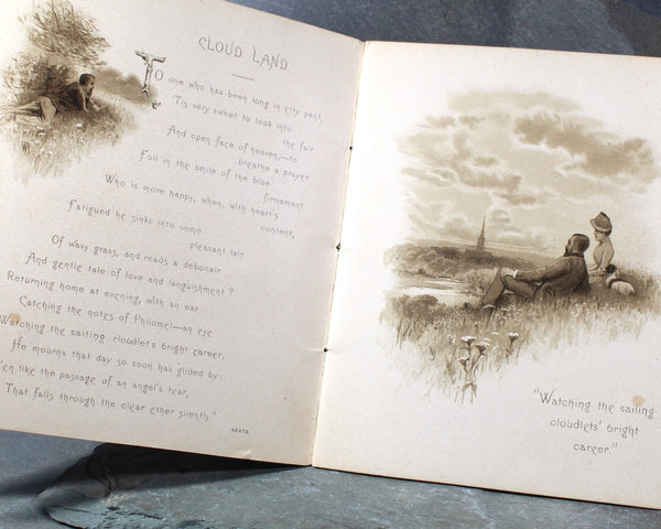 VERY RARE! Cloudland: A Selection of Poems | Illustrated by Walter Bothams | Antique Poetry Book | Circa late 1800s