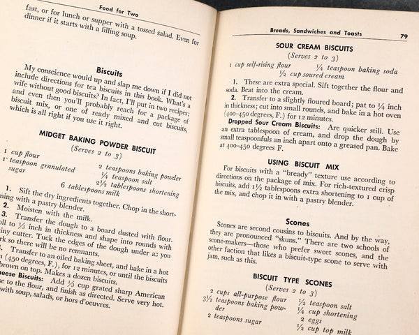 Ida Bailey Allen's Food for Two Cook Book, 1947 Post-WWII Cookbook | Cooking for Two | Vintage 1940s Cookbook