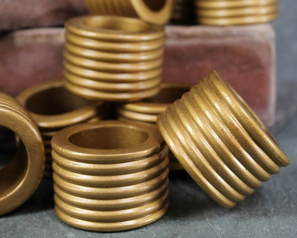 Set of 15 Gold Wooden Napkin Rings | | Vintage Napkin Rings | Gold Napkin Rings