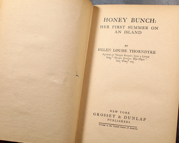 Honey Bunch First Summer on an Island by Helen Louise Thorndyke, 1929