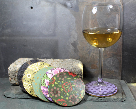 Coasters - Set of 6 Vintage Wallpaper Coasters - Barware - Giftware - Cocktail Hour - Unique Handmade Gift