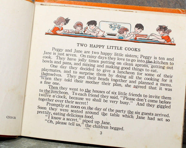 Jolly Times Cook Book, 1934 Vintage Children's Cookbook by Marjorie Noble Osborn, Illustrated by Clarence Biers