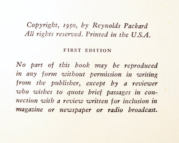 The Kansas City Milkman by Reynolds Packard - 1950 FIRST EDITION Vintage Novel - Kansas City