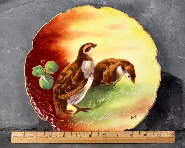 Vintage Limoges Signed and Hand Painted Decorative Plate - L.R.L. Limoges Bird Plate - Signed Ourog - French Porcelain