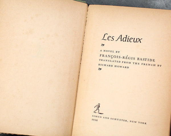 Les Adieux by Francois-Regis Bastid | 1958 FIRST EDITION | Prix Femina Award | Translated into English from the original French