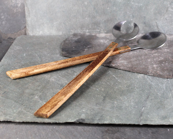Mid-Century Danish Modern Serving Set | Moon Shaped Servers | Stainless Steel Serving Fork and Spoon | Mid-Century Kitchen