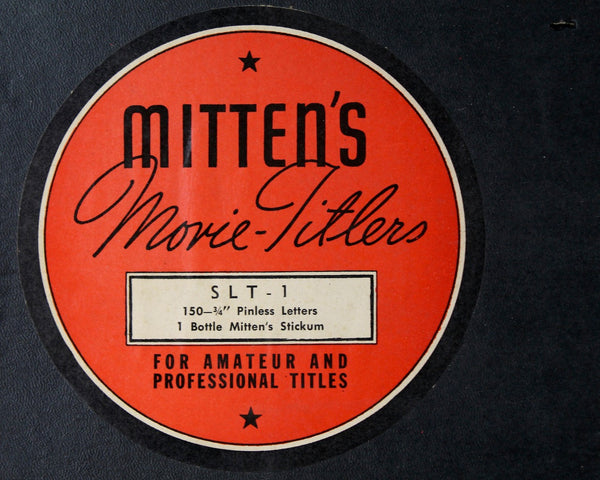 Mitten's Movie-Titlers SLT-1 | 150 Pinless Letters 3/4" | 1 Bottle oof Miitten's Stickum | For Amateur & Professional Titles