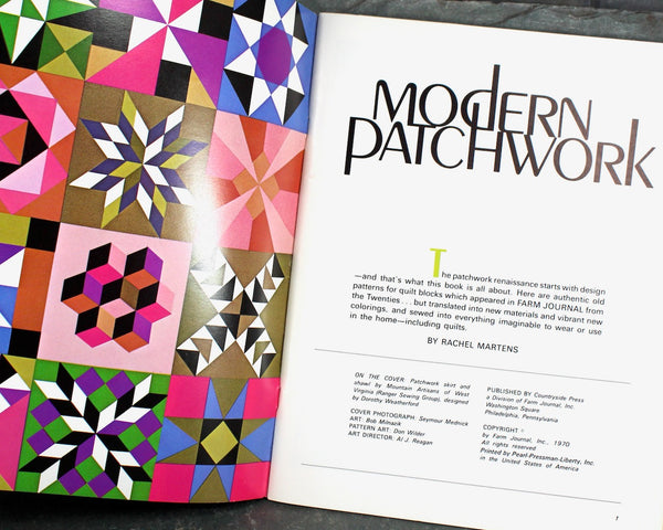ROTATE - 1970 Modern Patchwork by Rachel Martens | Countryside Press | Quilt Pattern Book