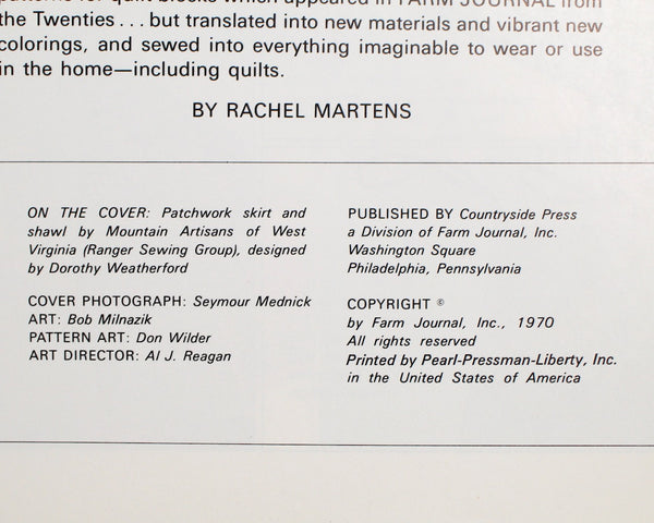 ROTATE - 1970 Modern Patchwork by Rachel Martens | Countryside Press | Quilt Pattern Book