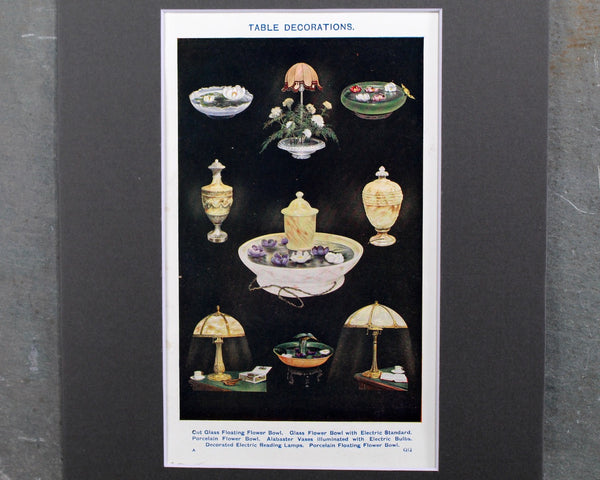 Set of 2 Original Cookbook Art Pages from Mrs Beeton's Every Day Cookery - Fancy Cakes & Table Decorations - 8x10" MATTED, UNFRAMED | Bixley Shop