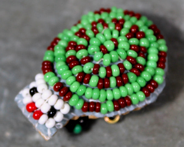 Vintage Native American Beaded Turtles - Your Choice of 6 - Hand Beaded Glass Seed Bead Pins - Leather, Glass Brooch