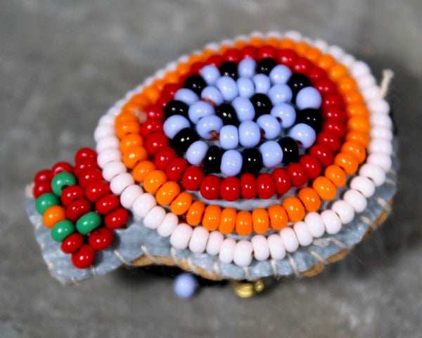 Vintage Native American Beaded Turtles - Your Choice of 6 - Hand Beaded Glass Seed Bead Pins - Leather, Glass Brooch