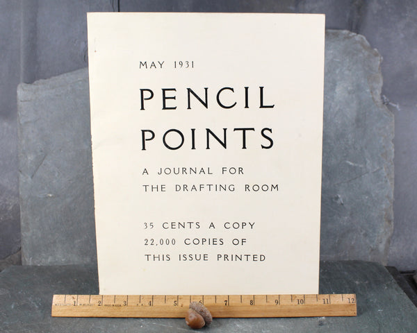 RARE! Pencil Points: A Journal for the Drafting Room | 17 Issues, 1931-1932 | Art Deco Architecture Magazine | 1930s Pencil Points