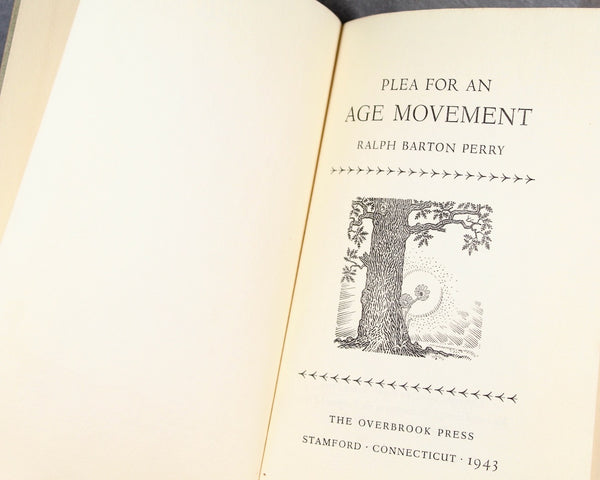 RARE! Plea for an Age Movement by Ralph Barton Perry, 1942 | 1 of only 600 Copies Printed | Book about Aging