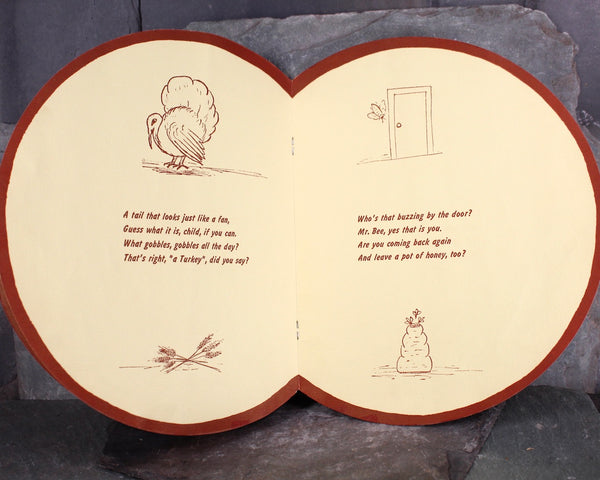 RARE! Rainbow Rhymes for Wee Ones by Dot & Hallie | 1956 Round Picture Book by Dohall Co., Denver, CO | Vintage Rhyming Picture Book