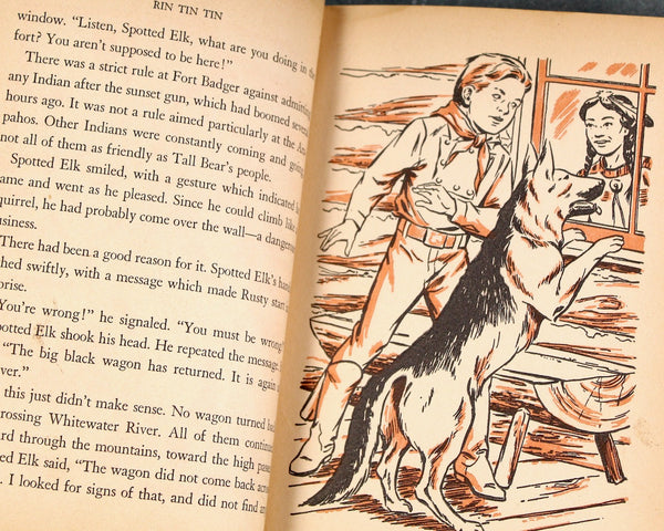 Rin Tin Tin and the Ghose Wagon Train, by Cole Fannin, 1958 Classic Children's Fiction - Story About Dogs - Authorized TV Edition