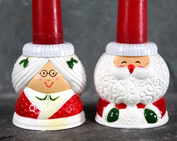 1990s Hallmark Santa & Mrs. Claus Candleholders | Classic Hallmark holiday Collectible