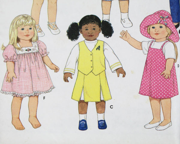 Simplicity Crafts #0647 18" Doll Clothes Pattern | 1996 | UNCUT & Factory Folded | Vintage Sewing Pattern for American Girl Dolls